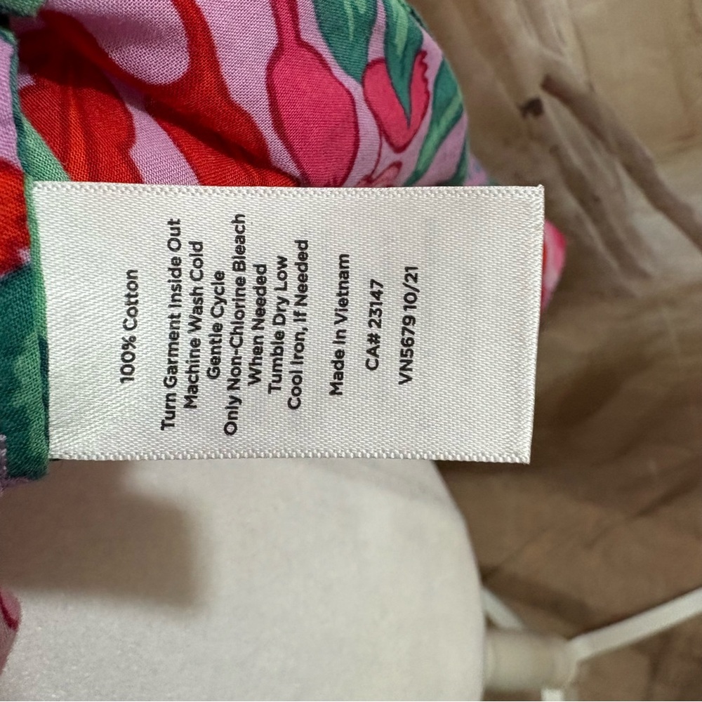 Talbots Floral Button-Up Shirt in Pink and Green - Picture 9 of 11